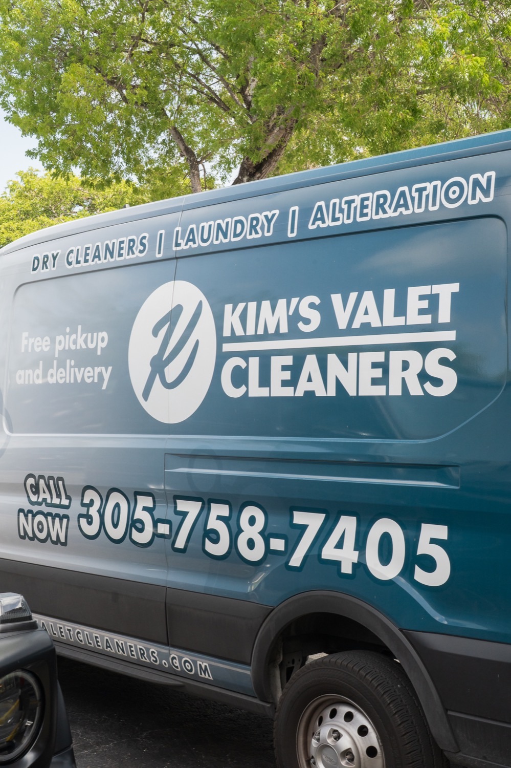The Kim's Valet Cleaners pickup and delivery van in Miami